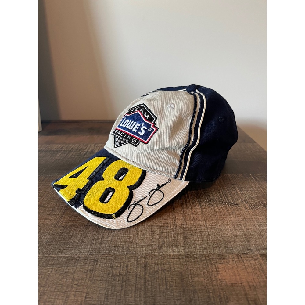 VTG Chase Authentics NASCAR Jimmie Johnson 48 Lowes Racing Hat Mens Navy Tan Cap